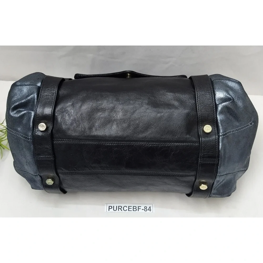 Rebecca Minkoff Colorblock Black Gray Leather Double Handle Zipper Satchel Bag